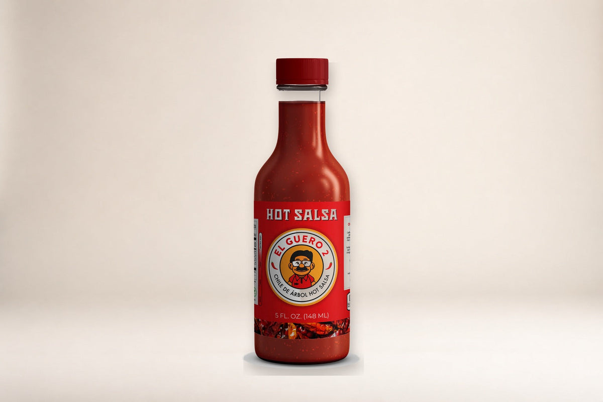 El Guero 2 Chile de Árbol Hot Salsa 5 fl oz (148 ml) squeeze bottle